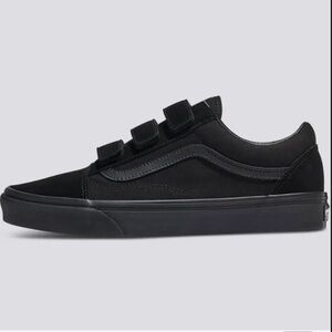 Vans Unisex Old Skool Velcro Black Monochrome